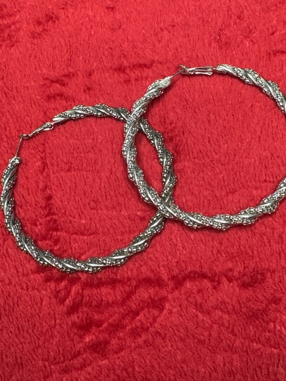 Silver-Tone Twisted Hoop Earrings - Women Jewelry